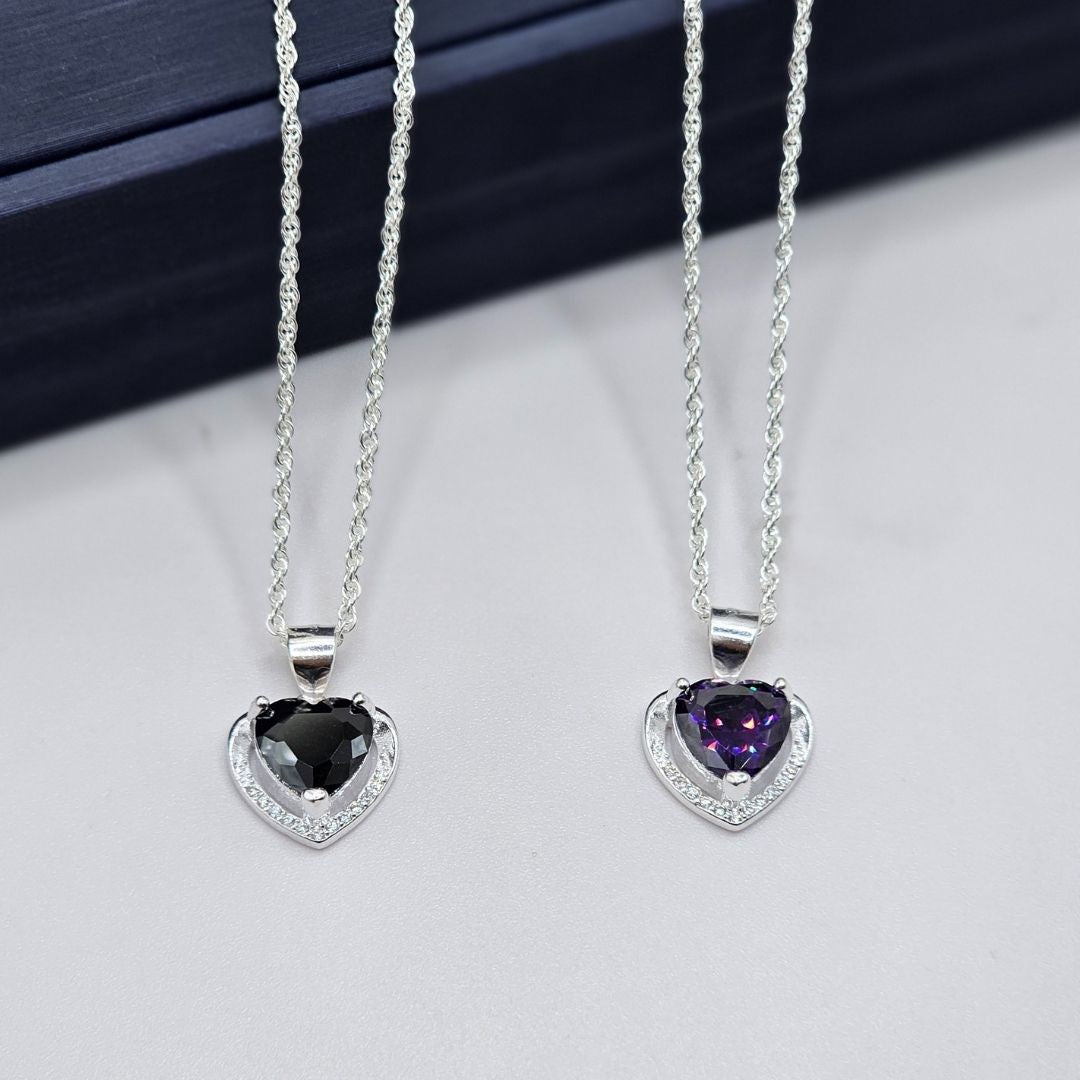 Premium Ladies’ Zircon Pendant with Italian Silver Chain (925 Hallmark)