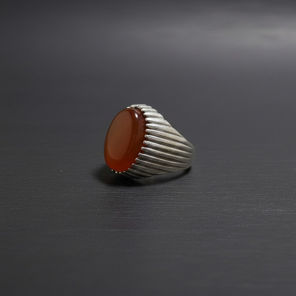Premium gents brown Aqeeq ring Pakistan