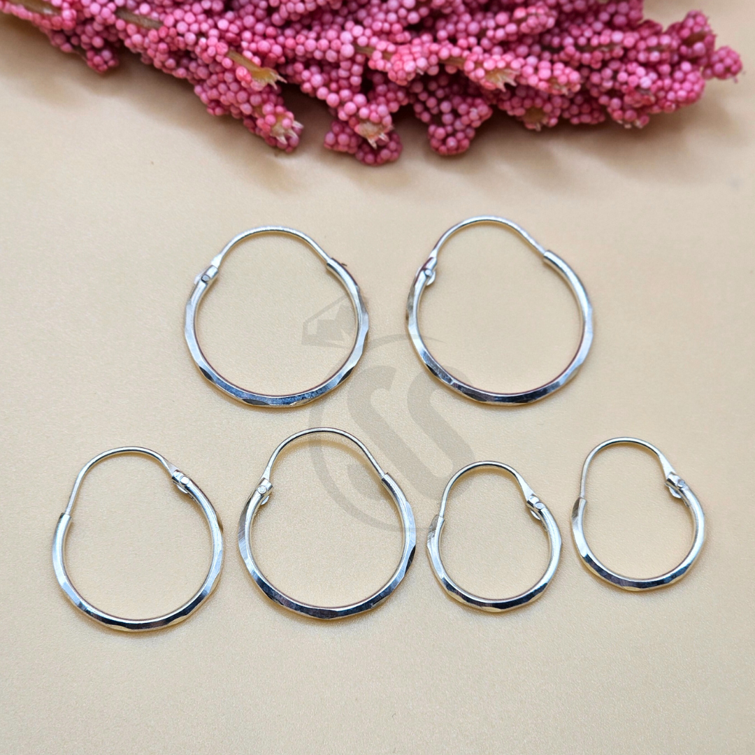 Pure silver earrings with 3 sizes