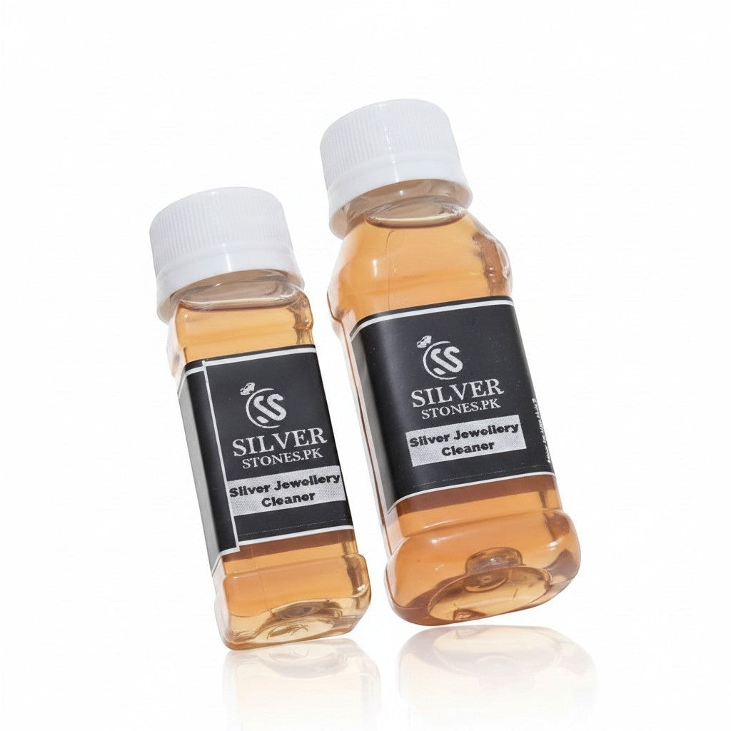 Pure silver jewelry cleaner liquid 50ml 100ml reusable formula SilverStones.pk Pakistan