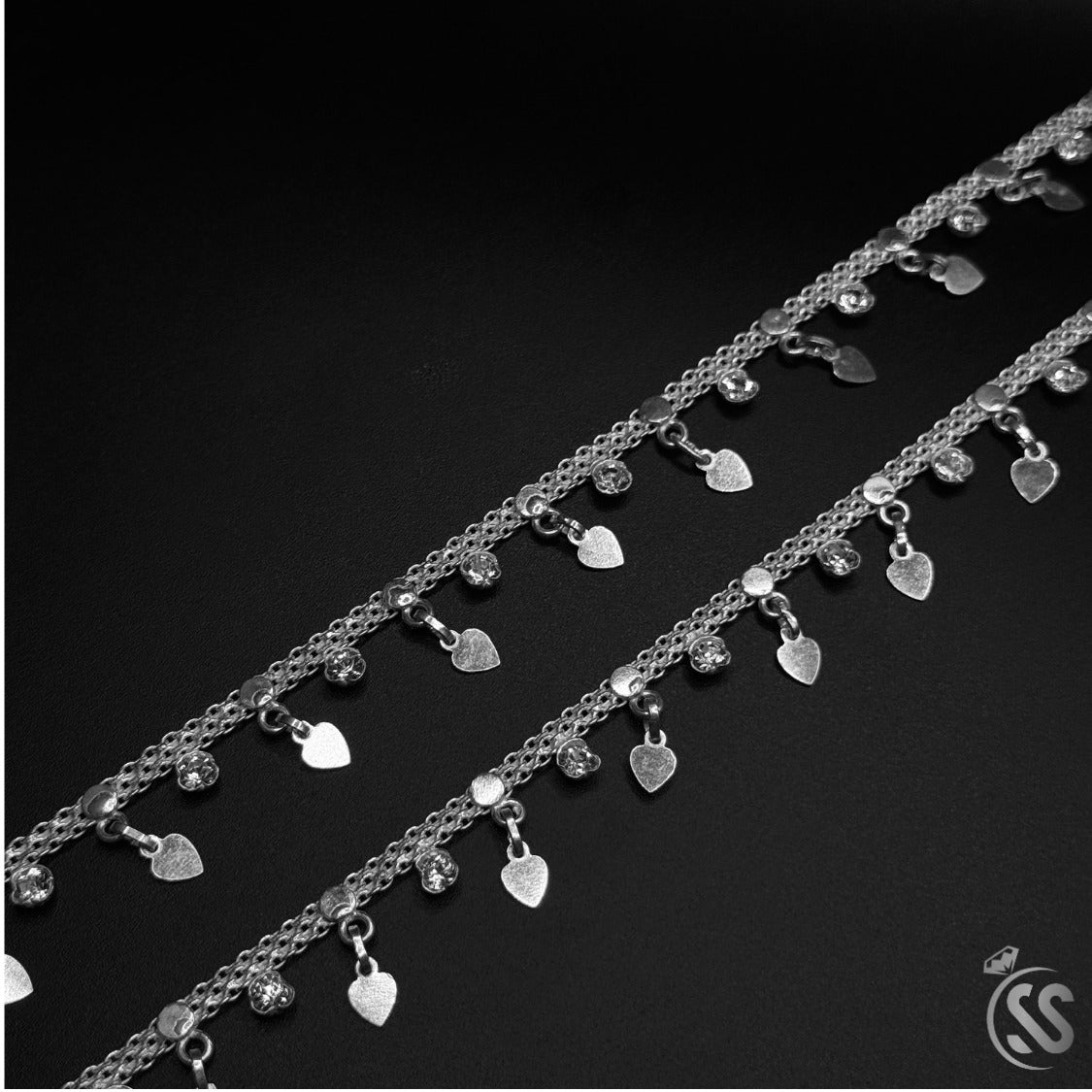 Pure silver ladies anklet 