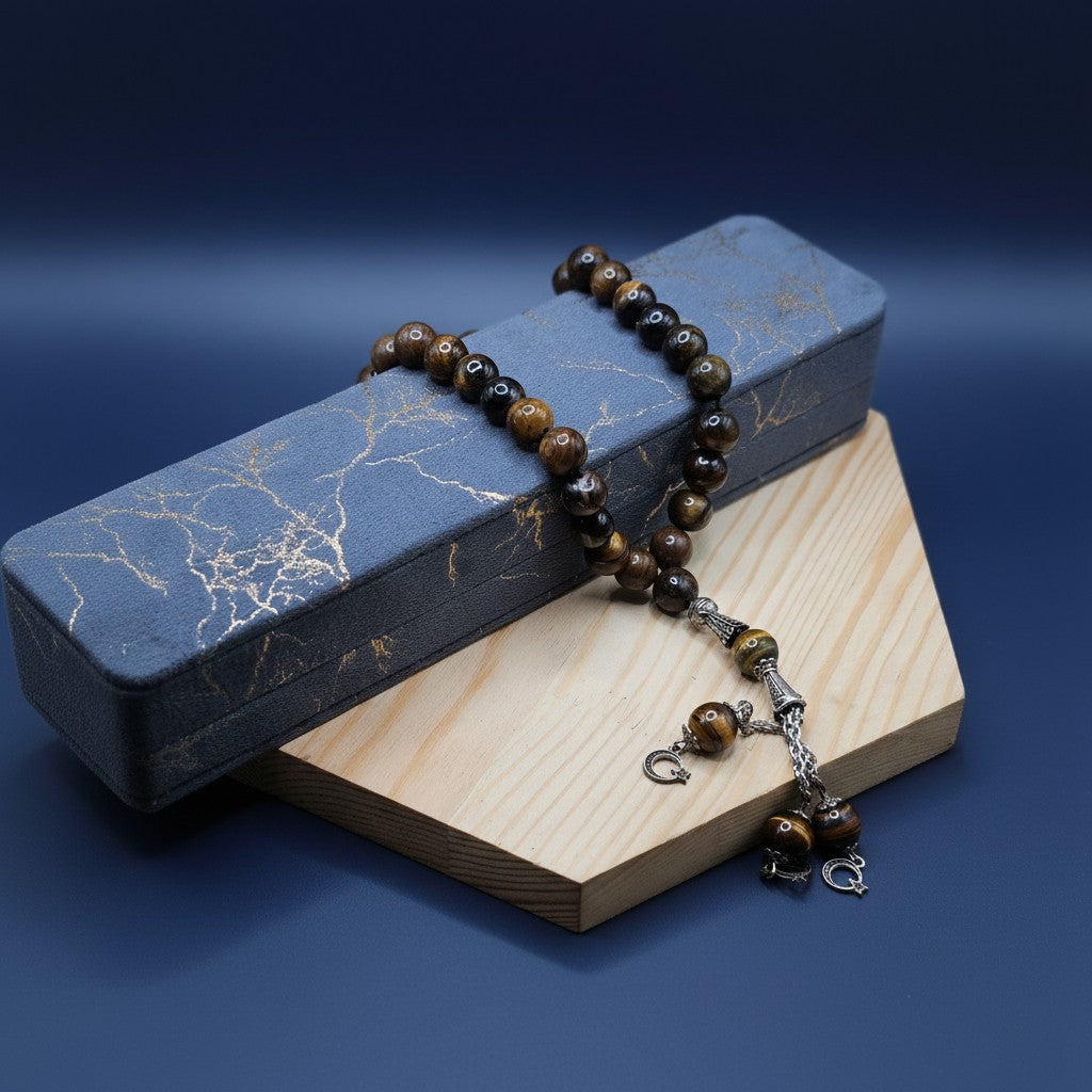 Real Tiger Eye Tasbeeh 33 Beads Pakistan Islamic Gift