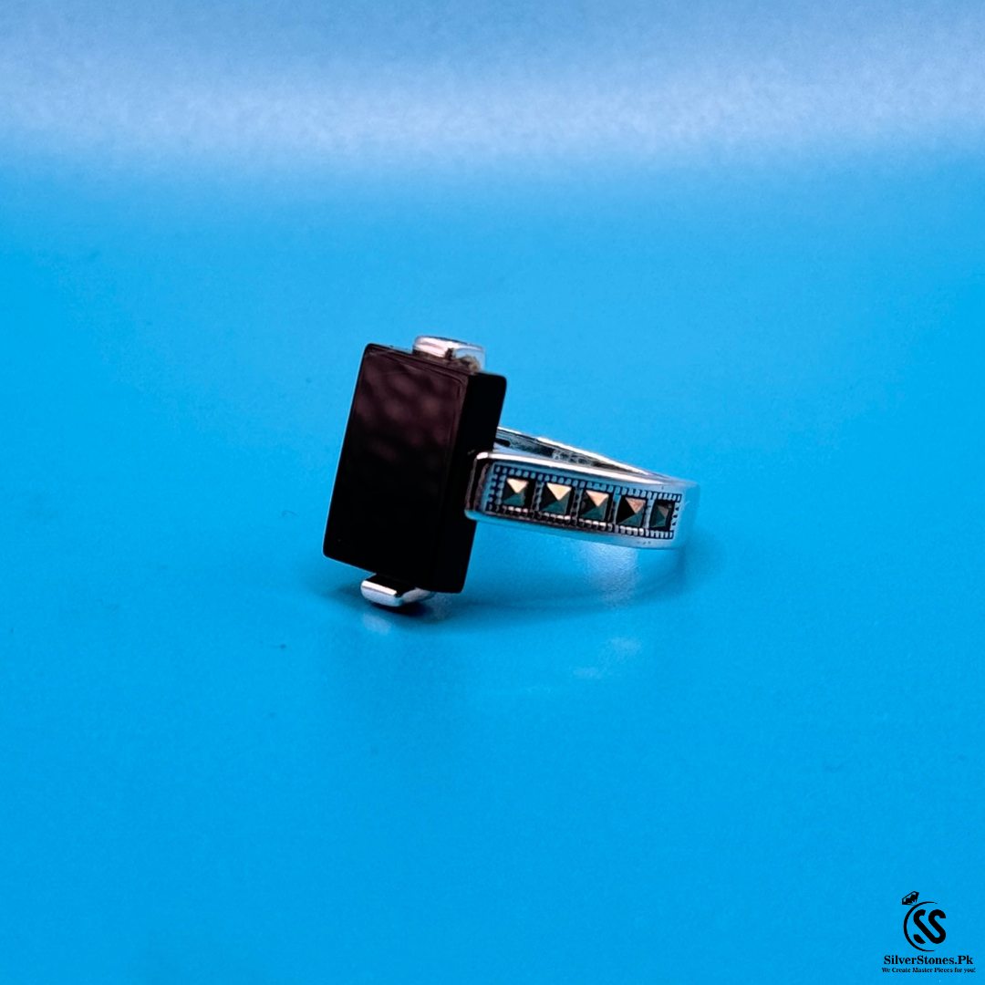 Turkish 925 Silver Gents Onyx Ring