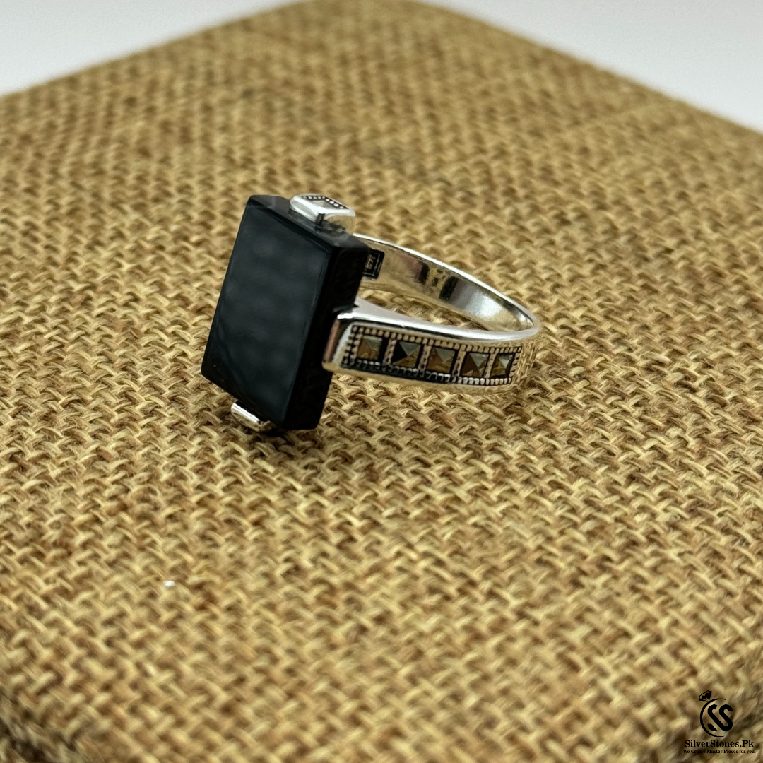 Turkish 925 Silver Gents Onyx Ring