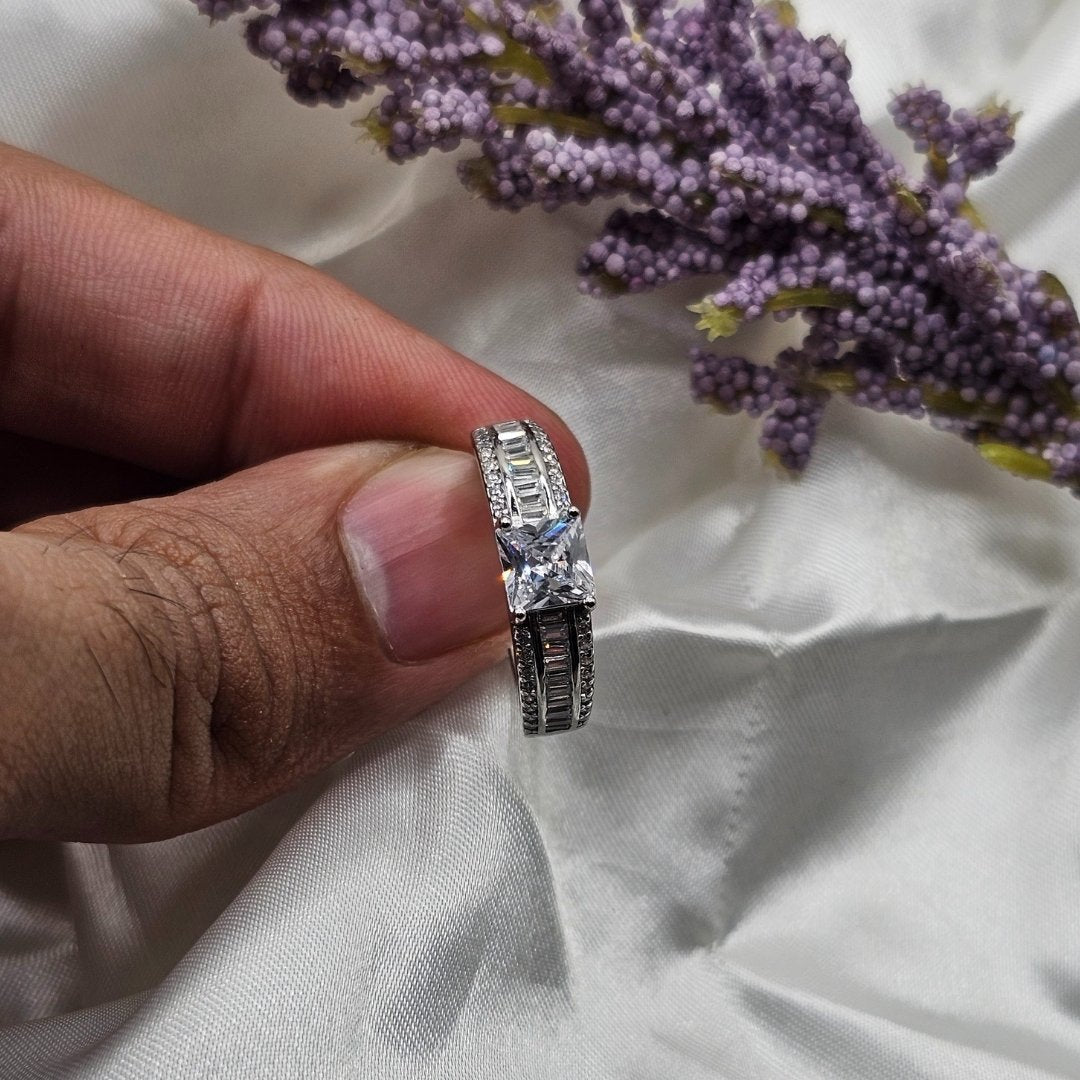 Rhodium Coated Italian Silver Adjustable Ring – 925 Sterling Jewelry
