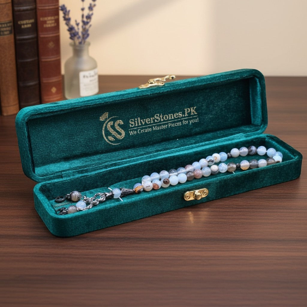 Shajri Aqeeq Tasbeeh Gift Box Pakistan Silverstones