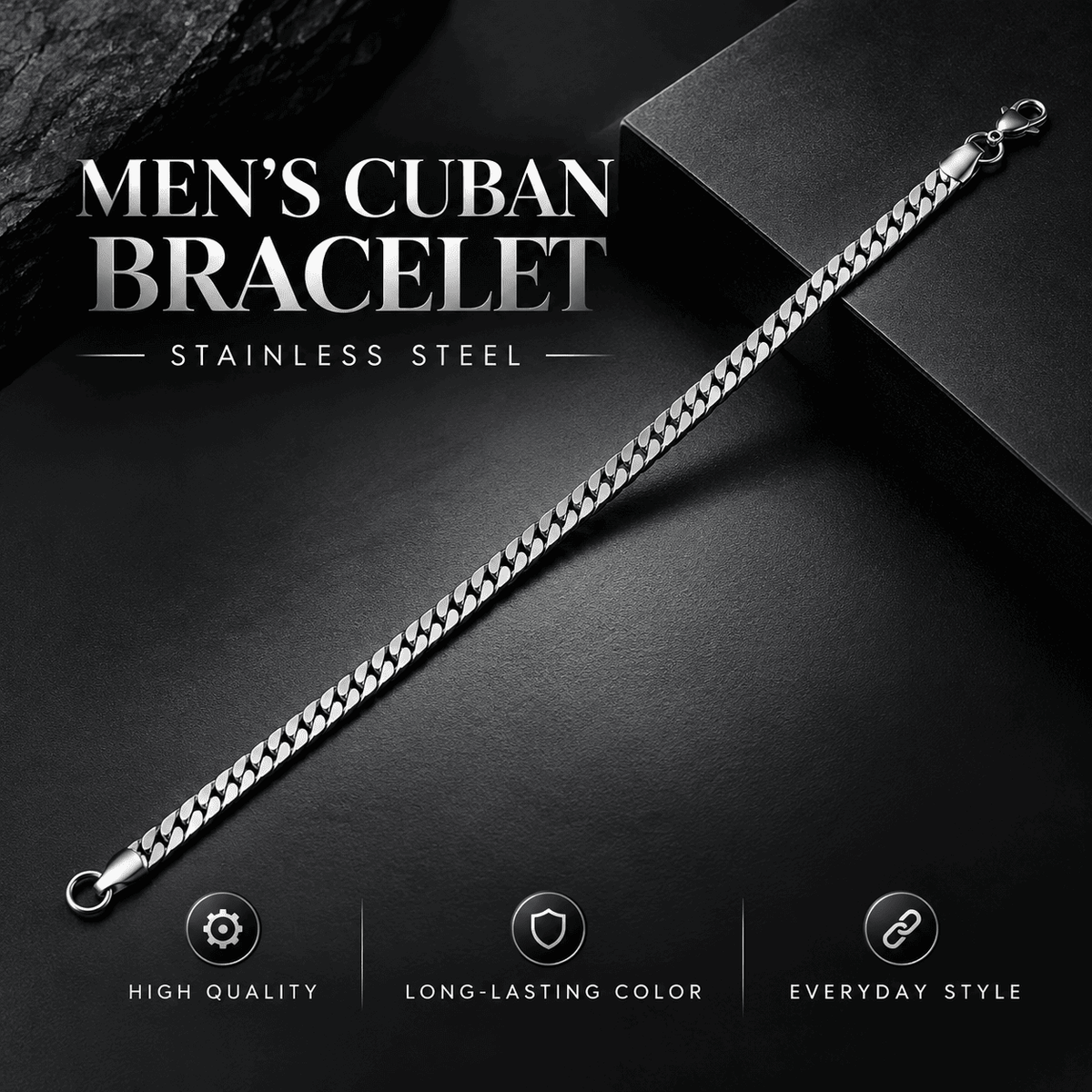 Men’s Cuban Bracelet – Stainless Steel | Silverstones.pk