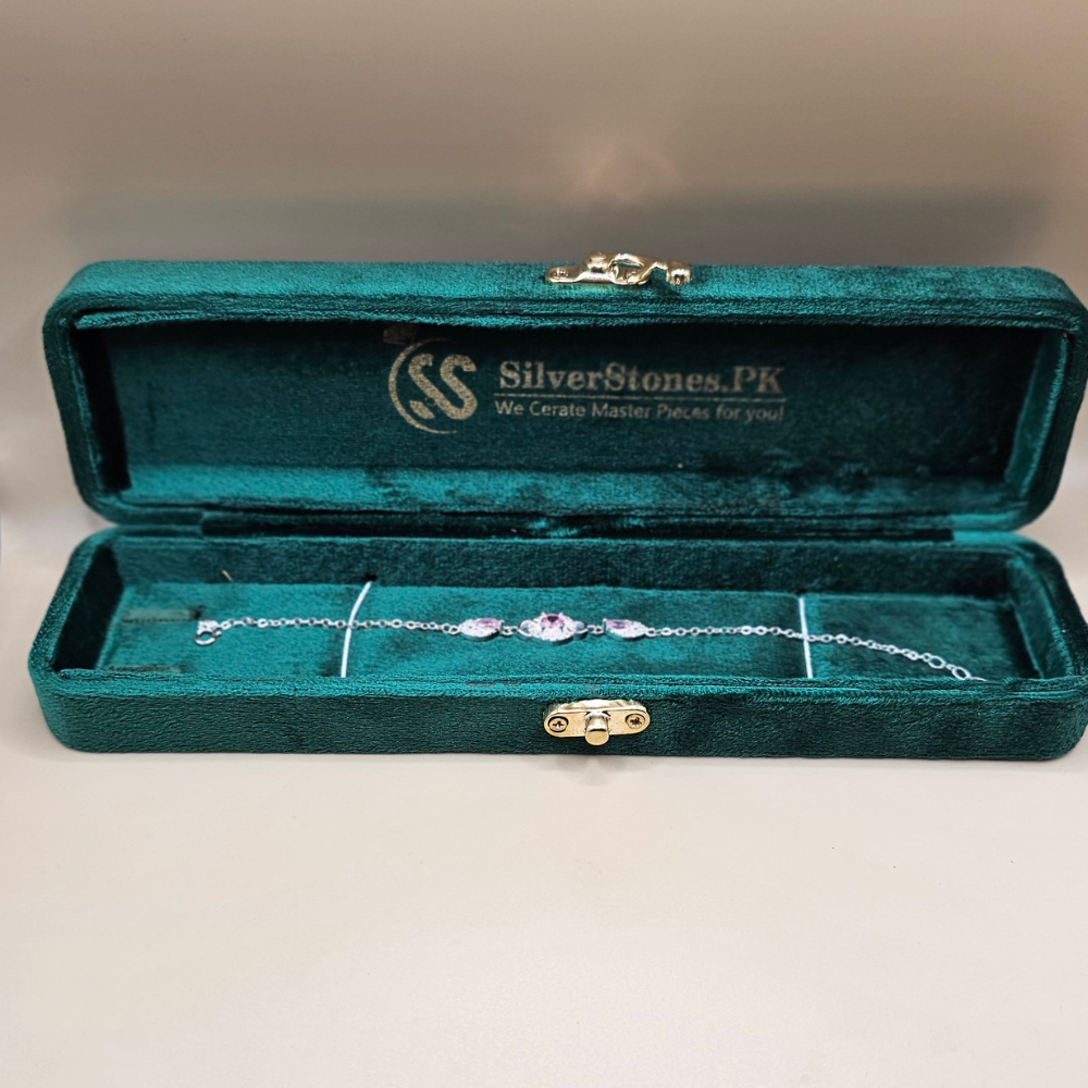 Stylish Women's Italian Silver Bracelet with Zircon Design