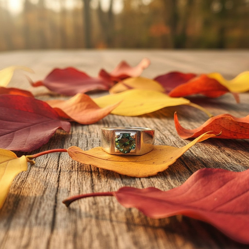 SilverStones.Pk men's pure silver ring featuring a 2-carat GRA real moissanite diamond with exceptional brilliance. Classic design.