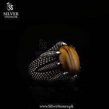 Tiger Punch Real Tiger stone Pure Chandi Ring