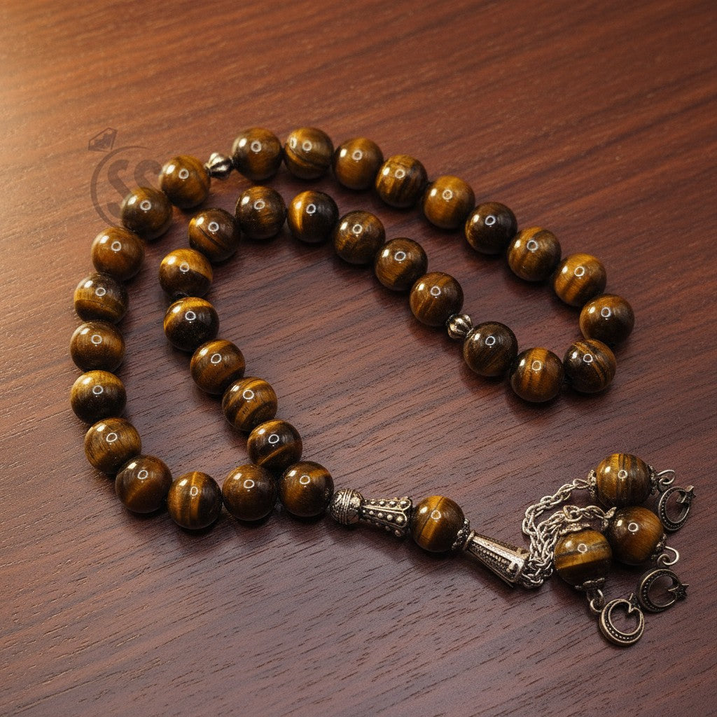 Tiger Eye Cat Eye Effect Natural Stone Tasbeeh Pakistan
