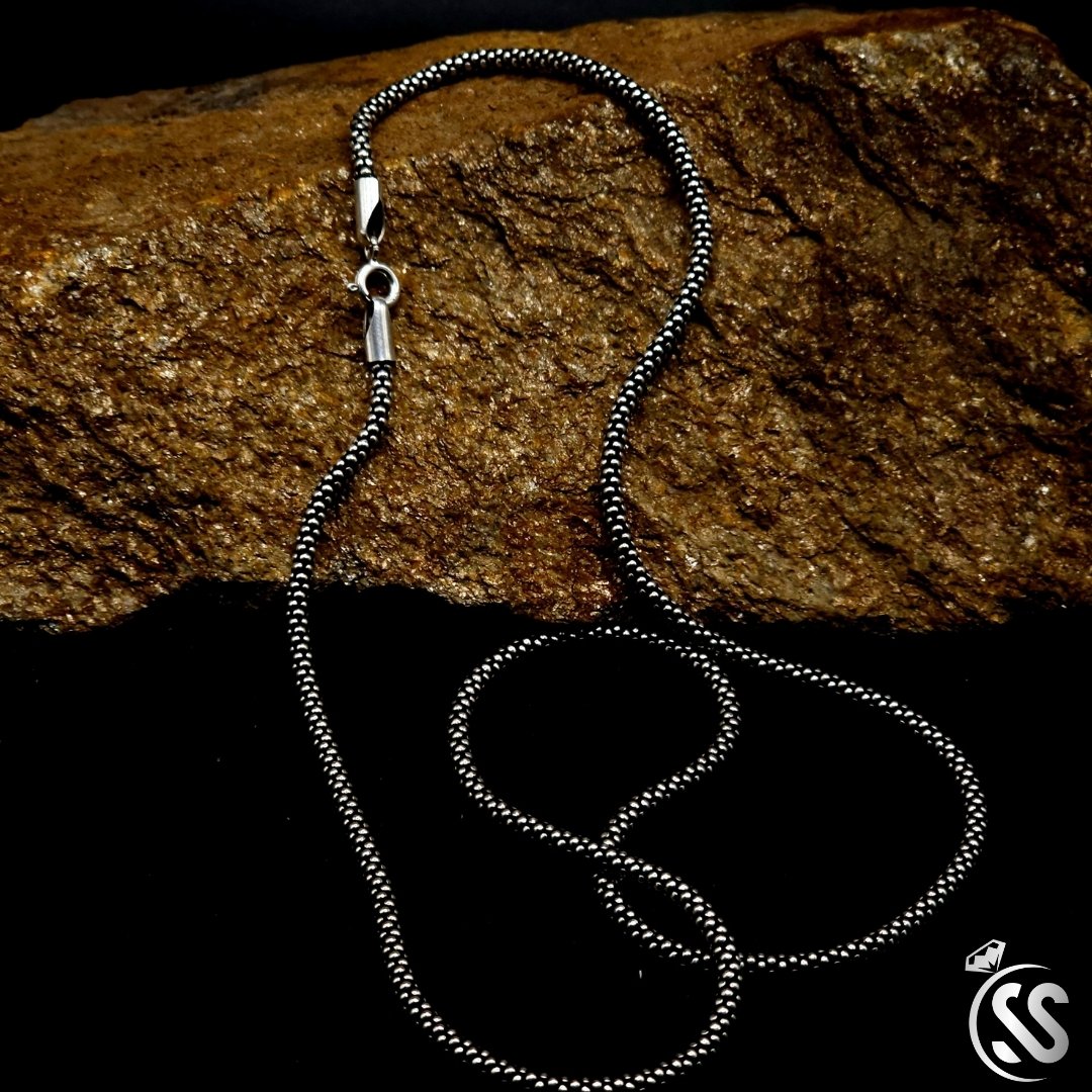 Turkish Silver Vintage Style 925 Chain for Men (22 Inches, 3mm Width)