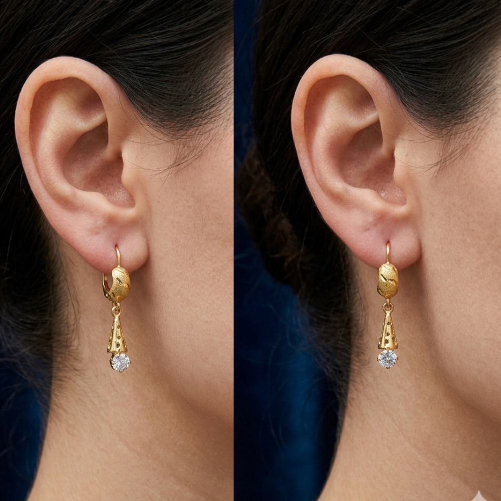 24 Carat Gold Plated Pure Silver Earrings