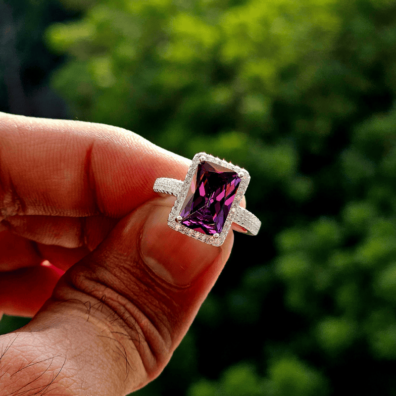 925 Italian Silver Ladies Ring with Zircon Stones