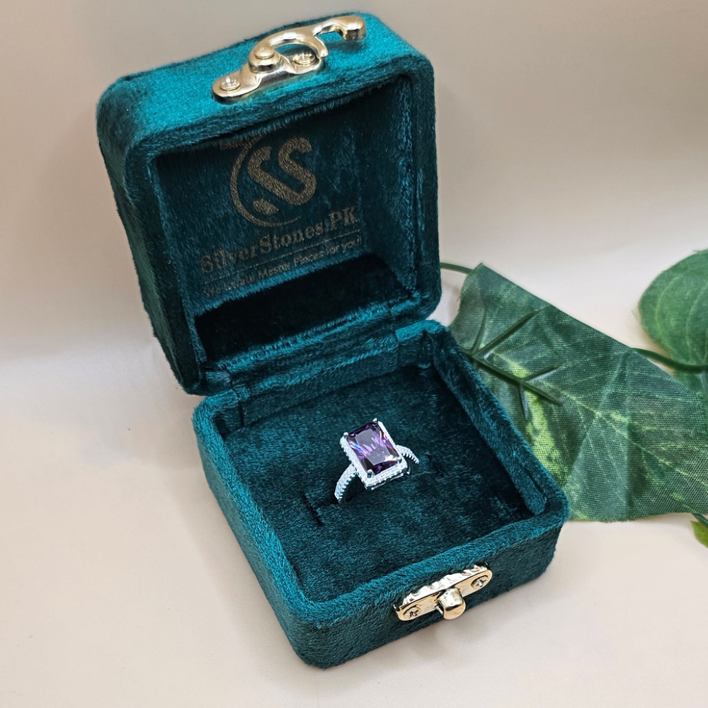 925 Italian Silver Ladies Ring with Zircon Stones