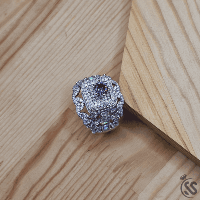 Italian 925 Silver Antique Style Ring – Heavy Design with Rhodium Plating