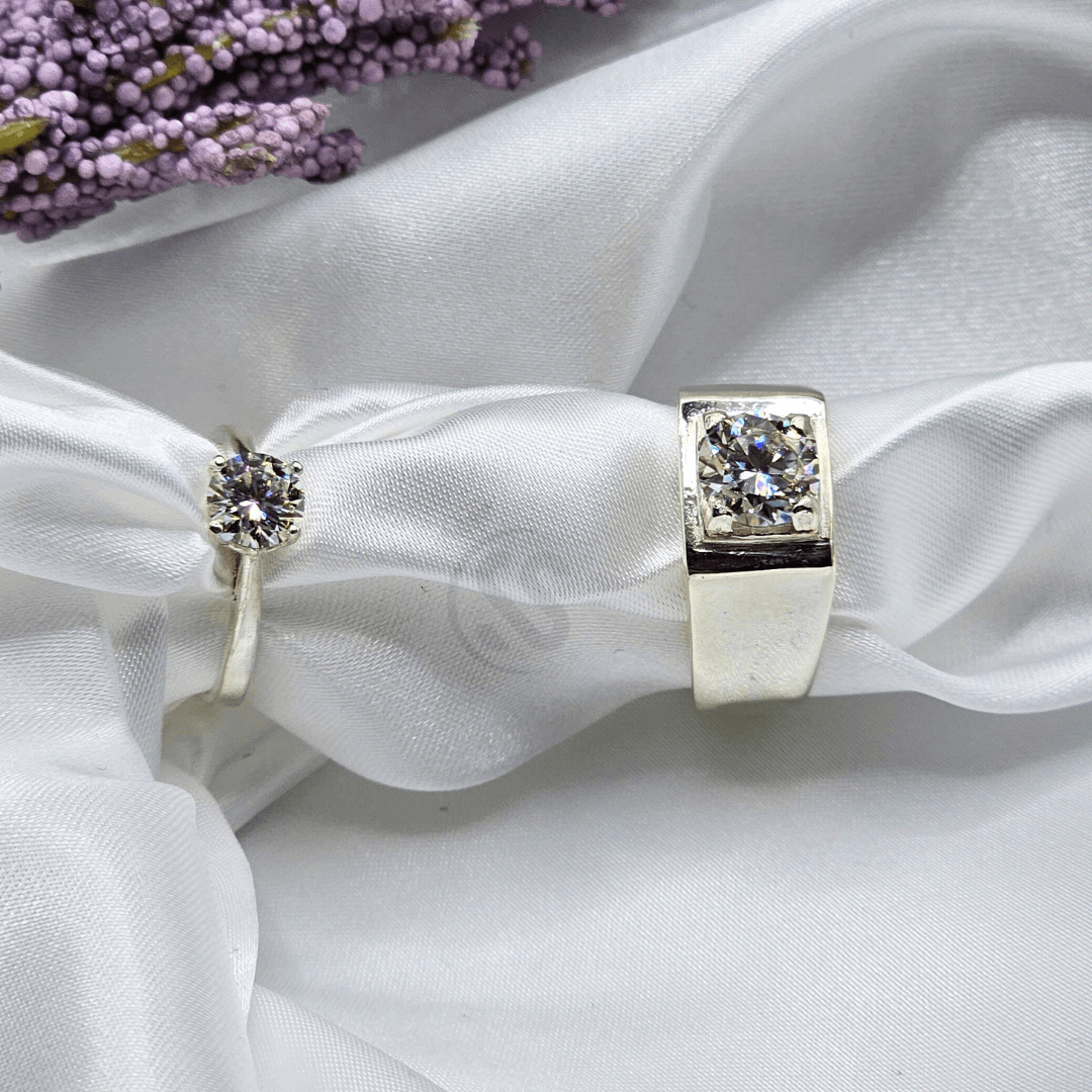 Couple 925 italian Silver Rings