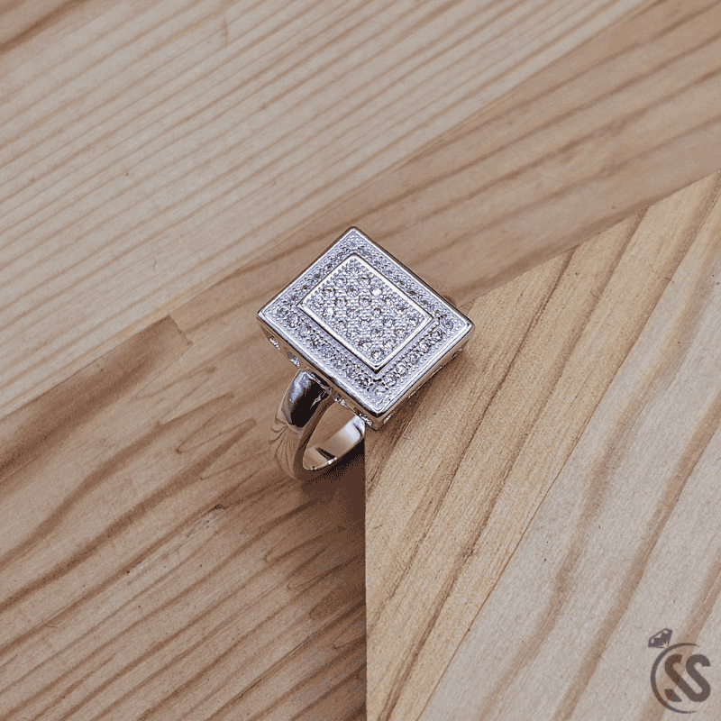Italian 925 Silver Ring with Micro White Zircons – Unisex Elegant Design