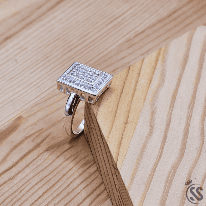 Italian 925 Silver Ring with Micro White Zircons – Unisex Elegant Design