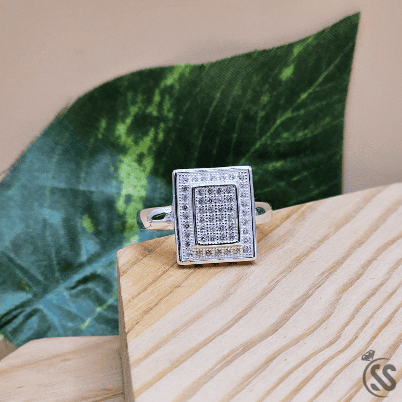 Italian 925 Silver Ring with Micro White Zircons – Unisex Elegant Design