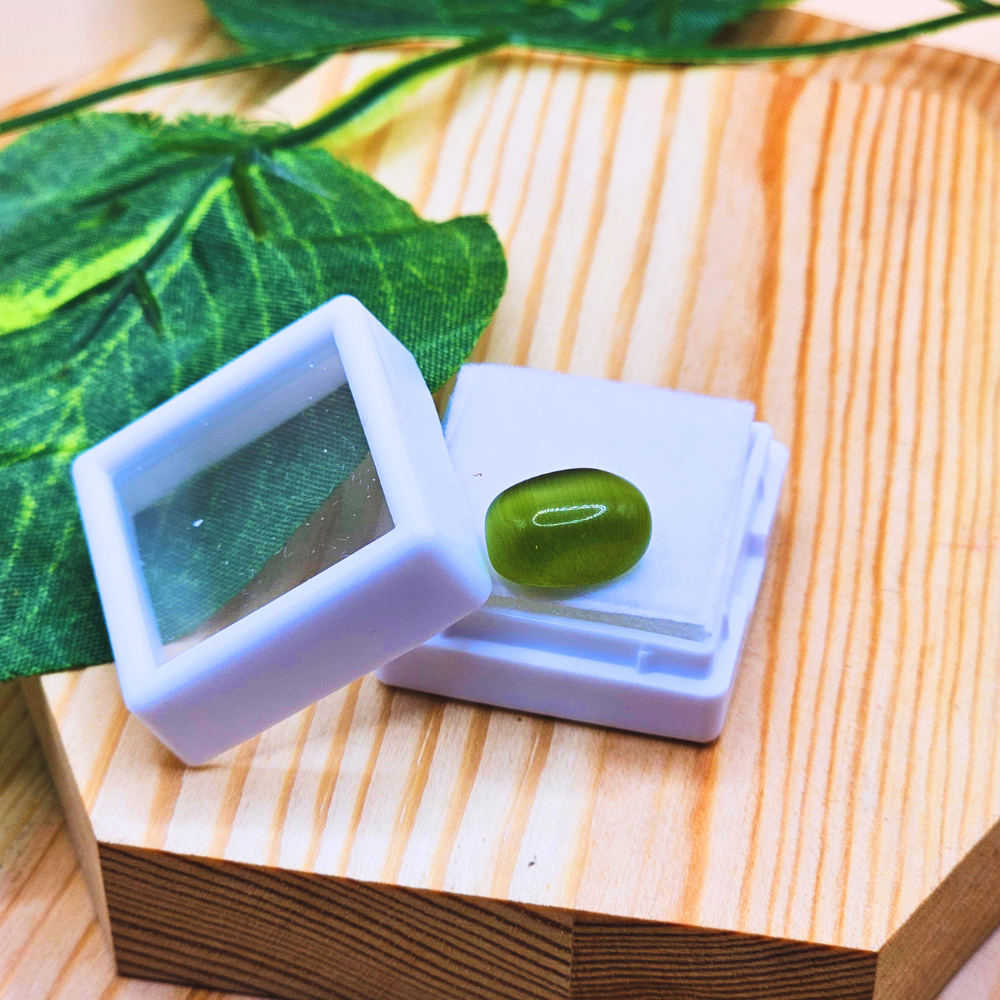 6.90 Carat Real Cat Eye Stone – Green Shade | Premium Quality