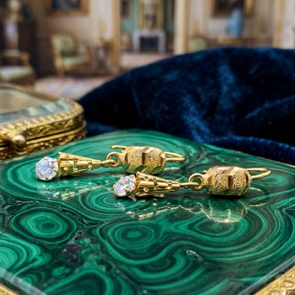 24 Carat Gold Plated Pure Silver Earrings