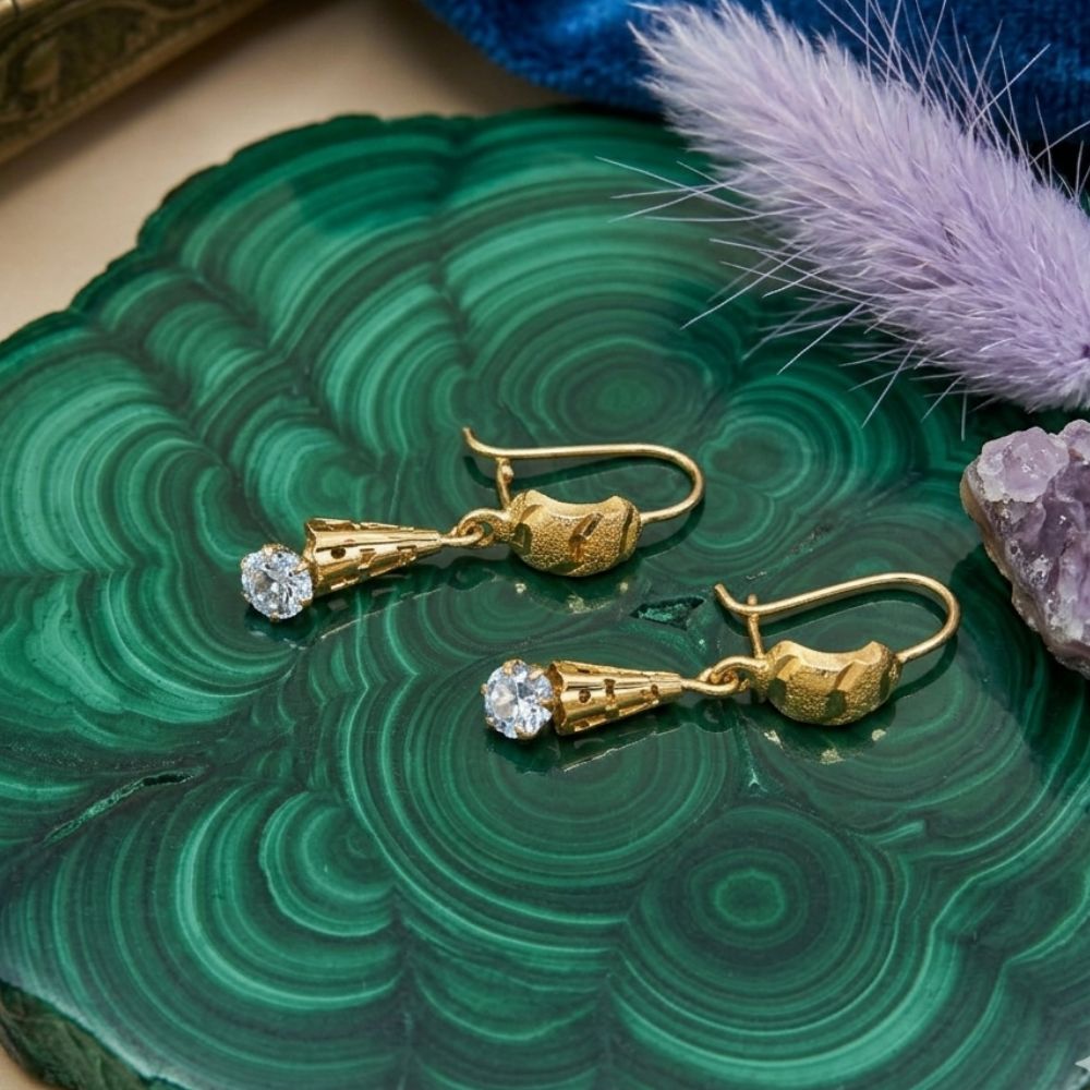 24 Carat Gold Plated Pure Silver Earrings