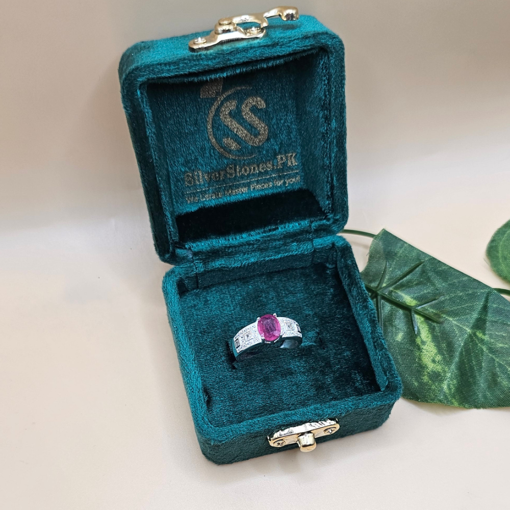 Real Ruby Stone Italian 925 Silver Ring