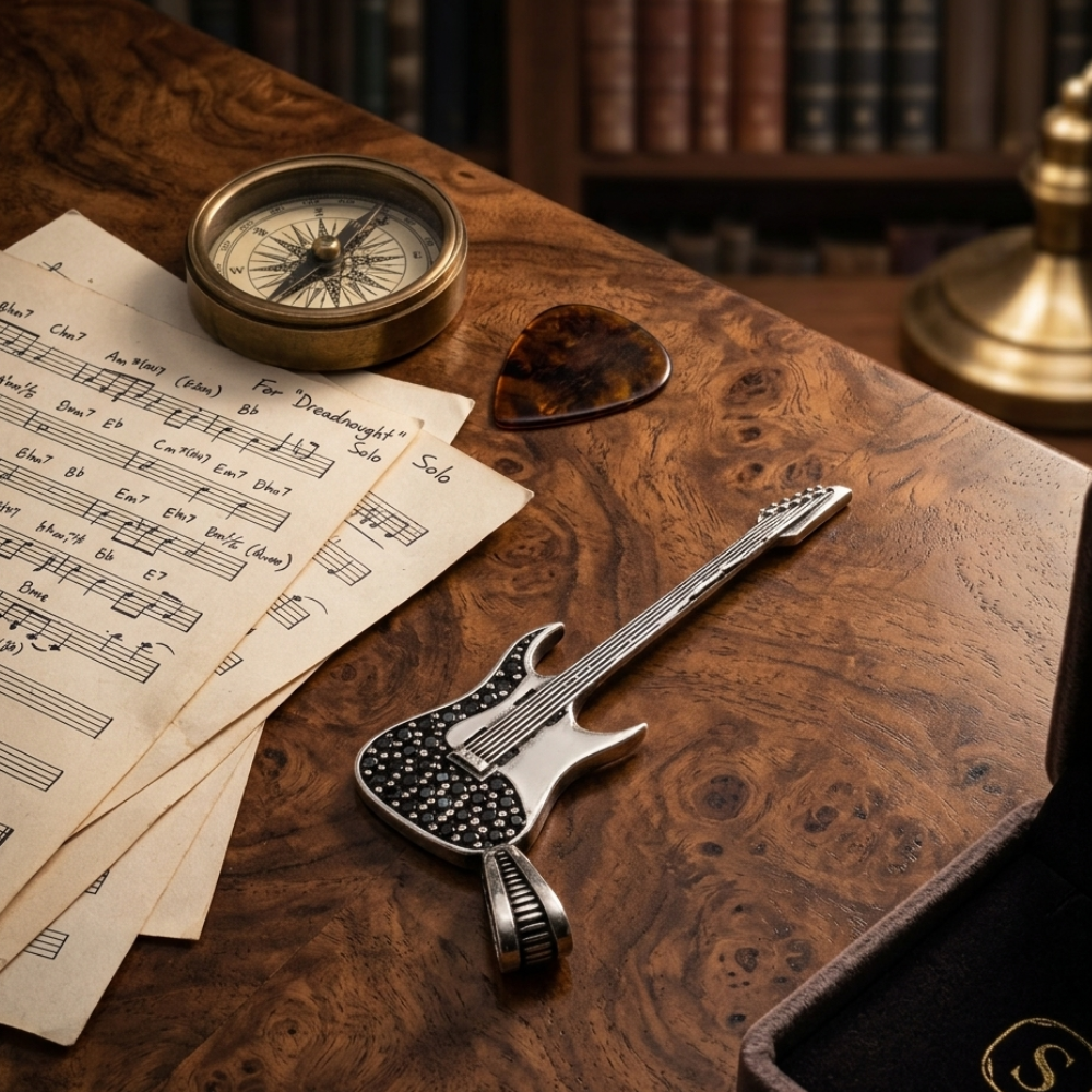 925 Sterling Silver Turkish Pendant for Gents with Black Zircon Stones