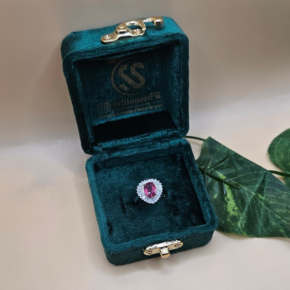 925 Silver Ring with Real Ruby Stone – Premium Rhodium Plated Finish