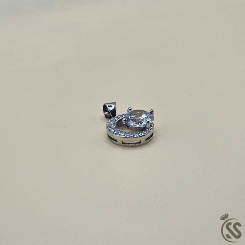 Italian 925 Silver Ladies Pendant with Zircon Stone