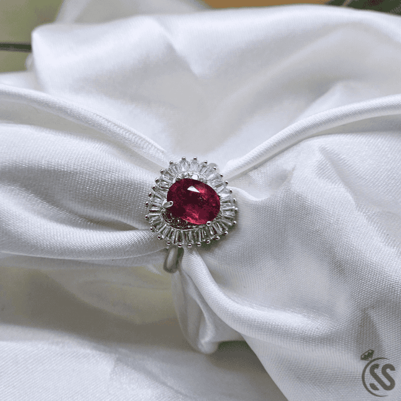 925 Silver Ring with Real Ruby Stone – Premium Rhodium Plated Finish