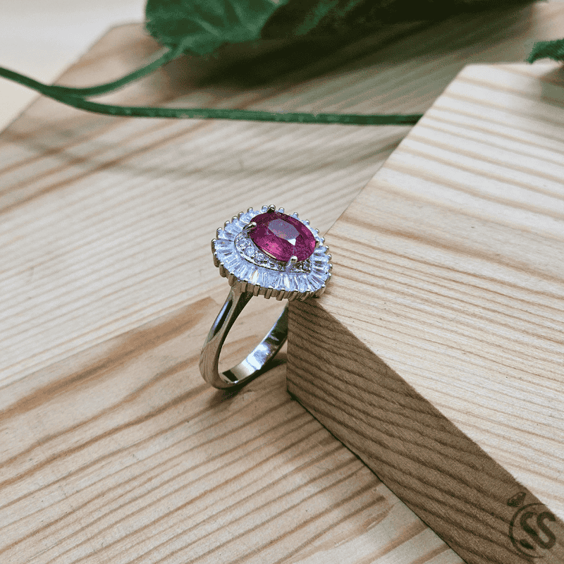925 Silver Ring with Real Ruby Stone – Premium Rhodium Plated Finish