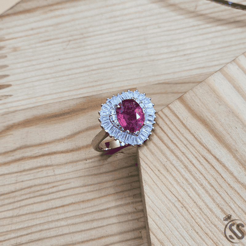 925 Silver Ring with Real Ruby Stone – Premium Rhodium Plated Finish