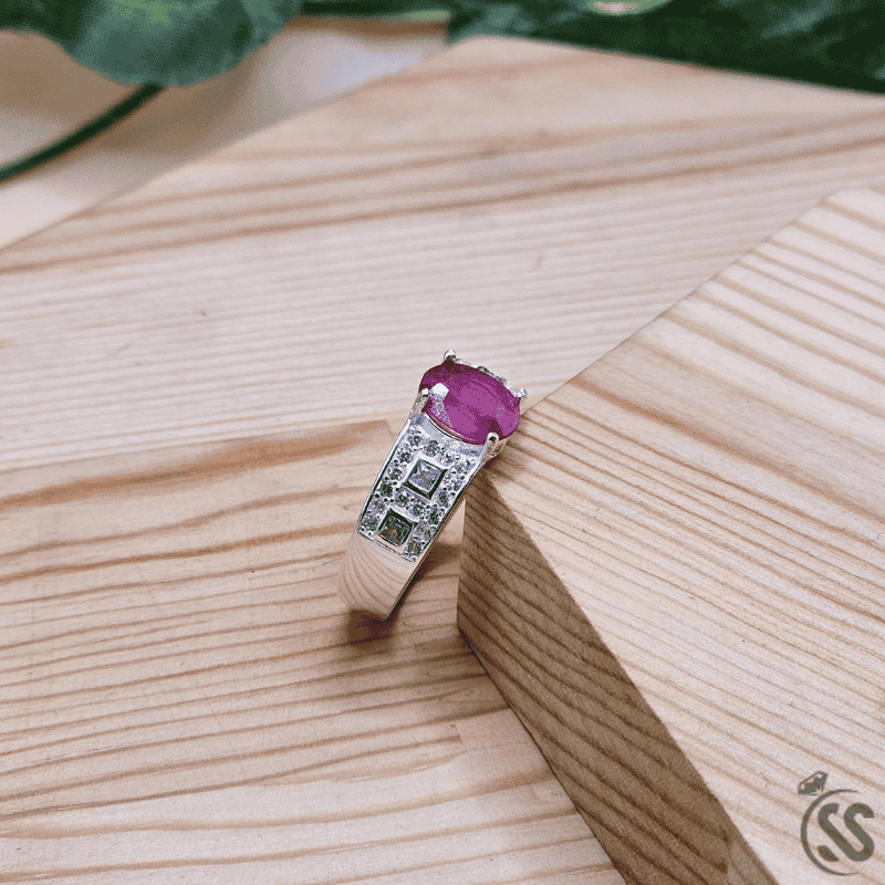 Real Ruby Stone Italian 925 Silver Ring