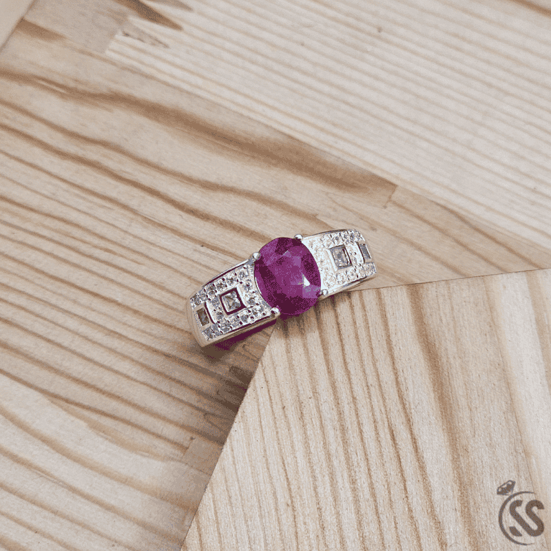 Real Ruby Stone Italian 925 Silver Ring