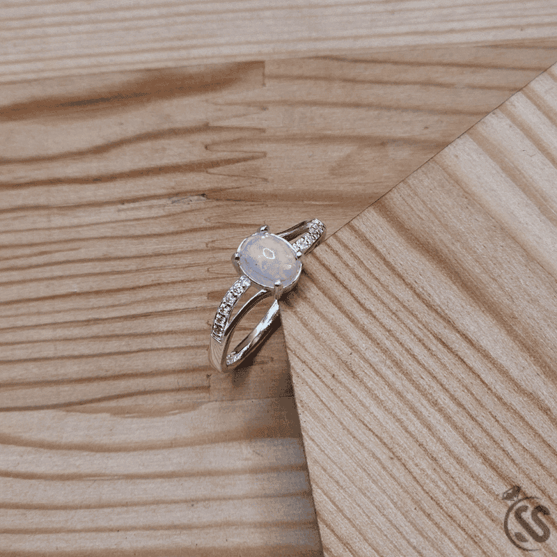 Real Ethiopian Opal Stone 925 Italian Silver Ring for Ladies