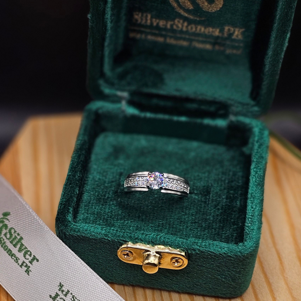 0.5 Carat Moissanite Diamond italian silver Ring