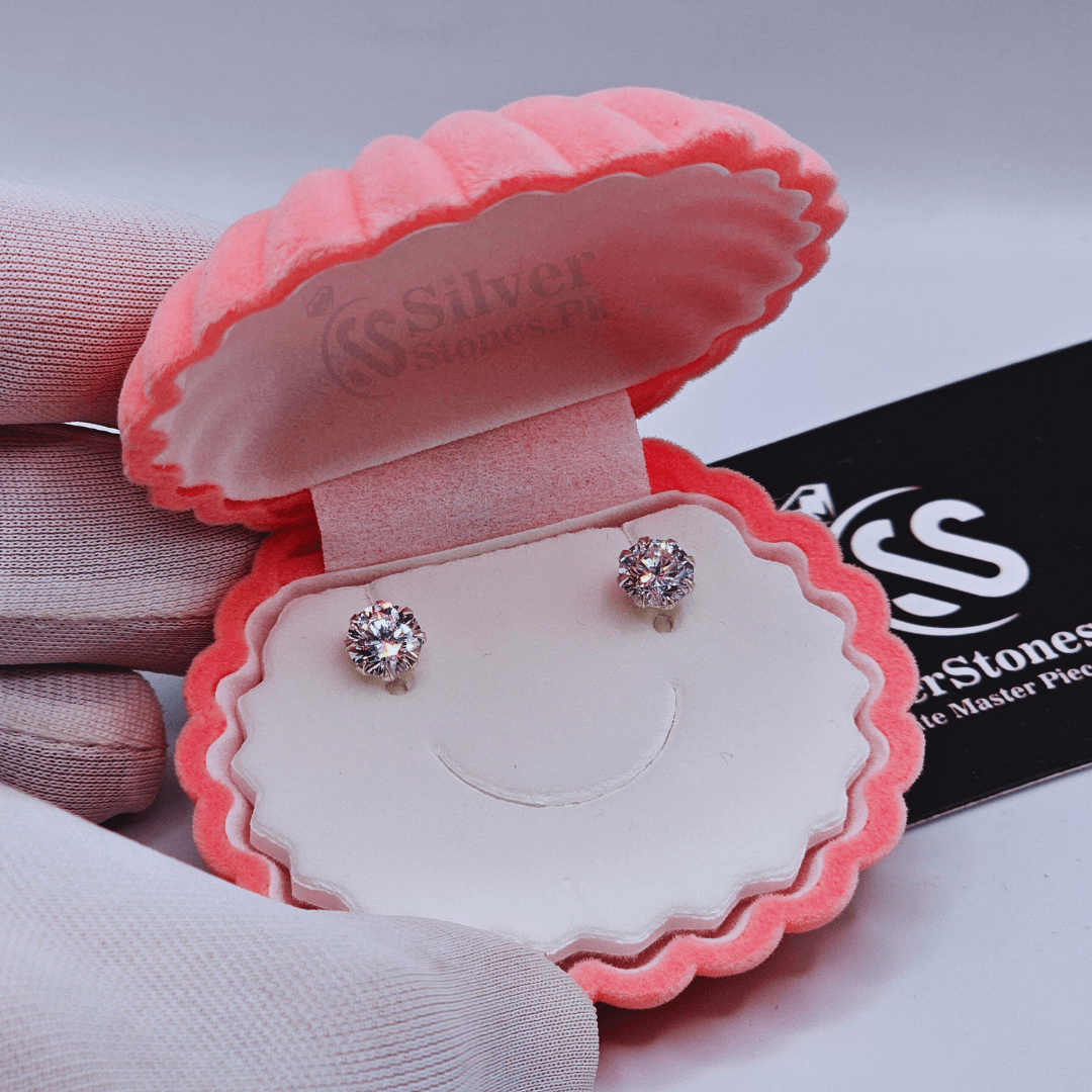 6mm | 0.8 Carat Moissanite Diamond Silver Earpins
