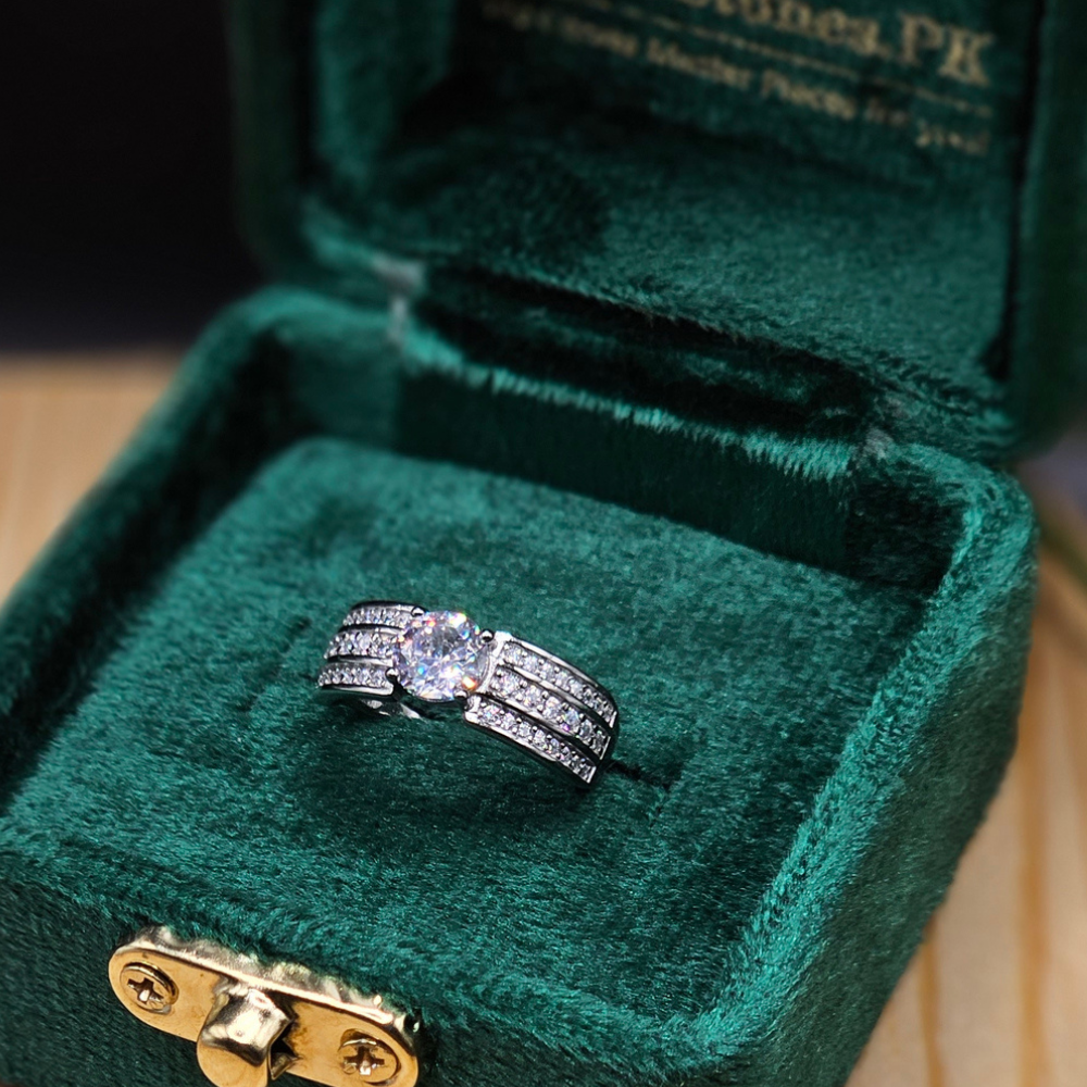 1 Carat Moissanite Diamond Italian silver Ring Adjustable