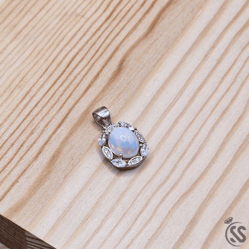 Real Ethiopian Opal Italian 925 Sterling Silver Pendant