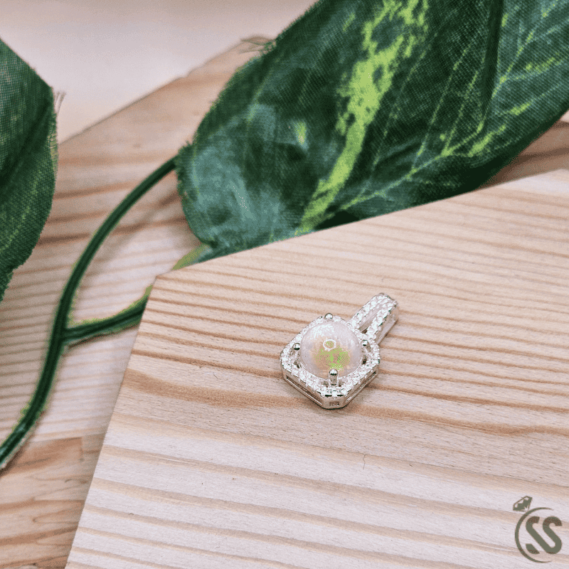 Real Ethiopian Opal Italian 925 Sterling Silver Pendant