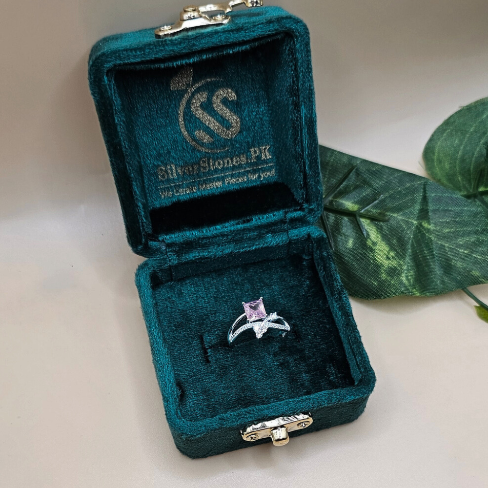 925 Italian Silver Ladies Ring with Zircons