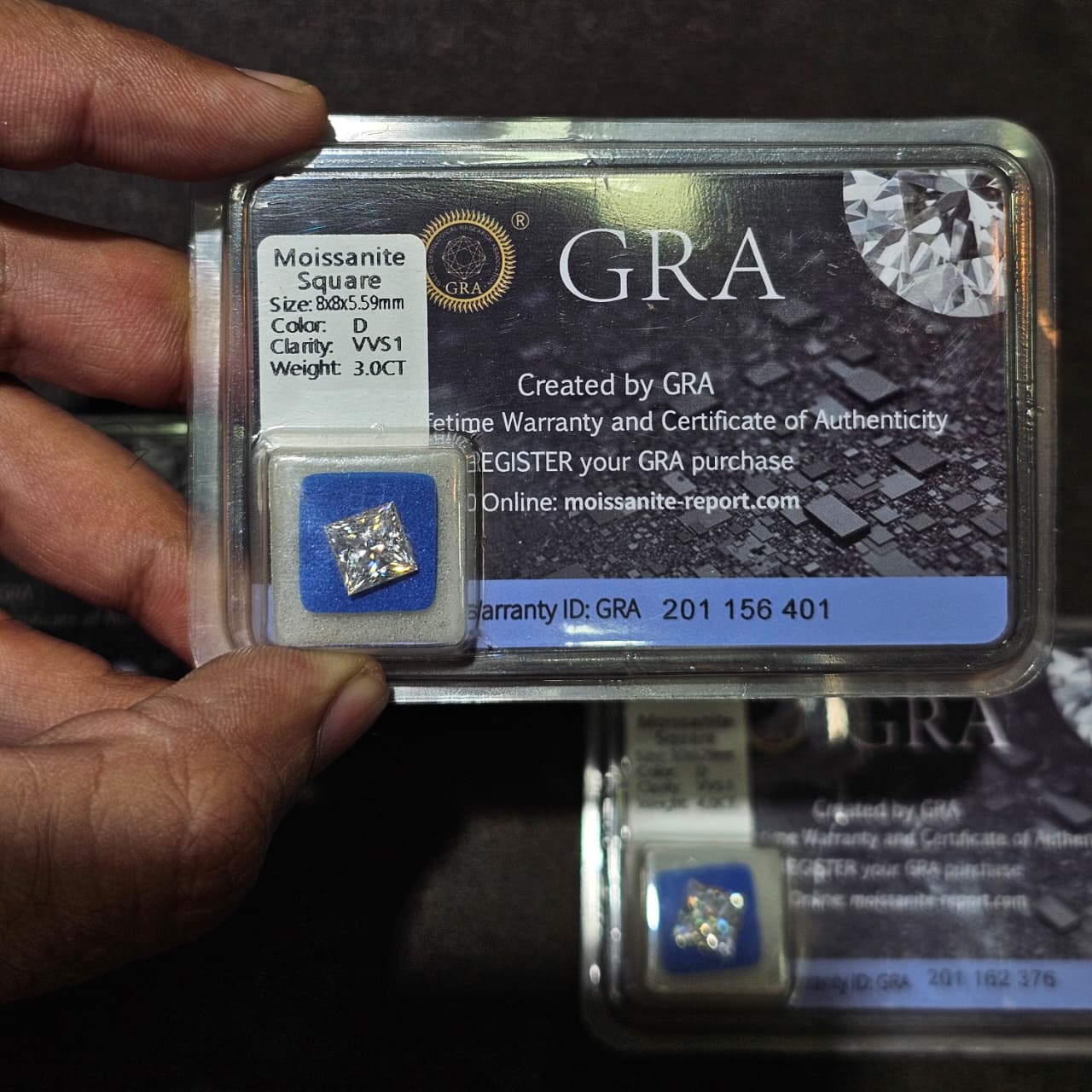 Princess Cut Moissanite Loose Gemstone With Certificate