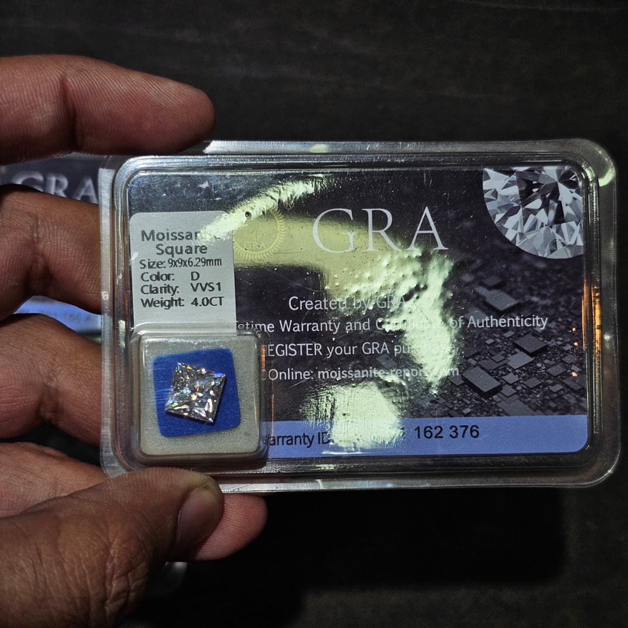 Princess Cut Moissanite Loose Gemstone With Certificate