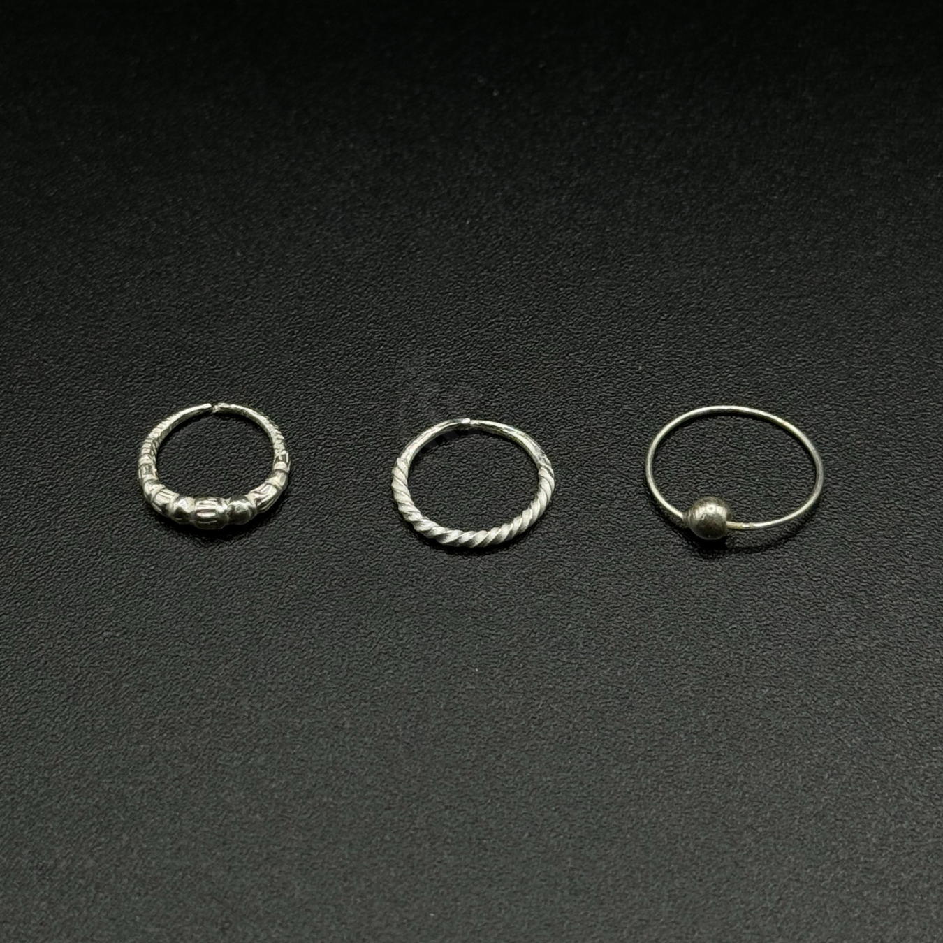 Pack of 3 Silver Nose Rings
