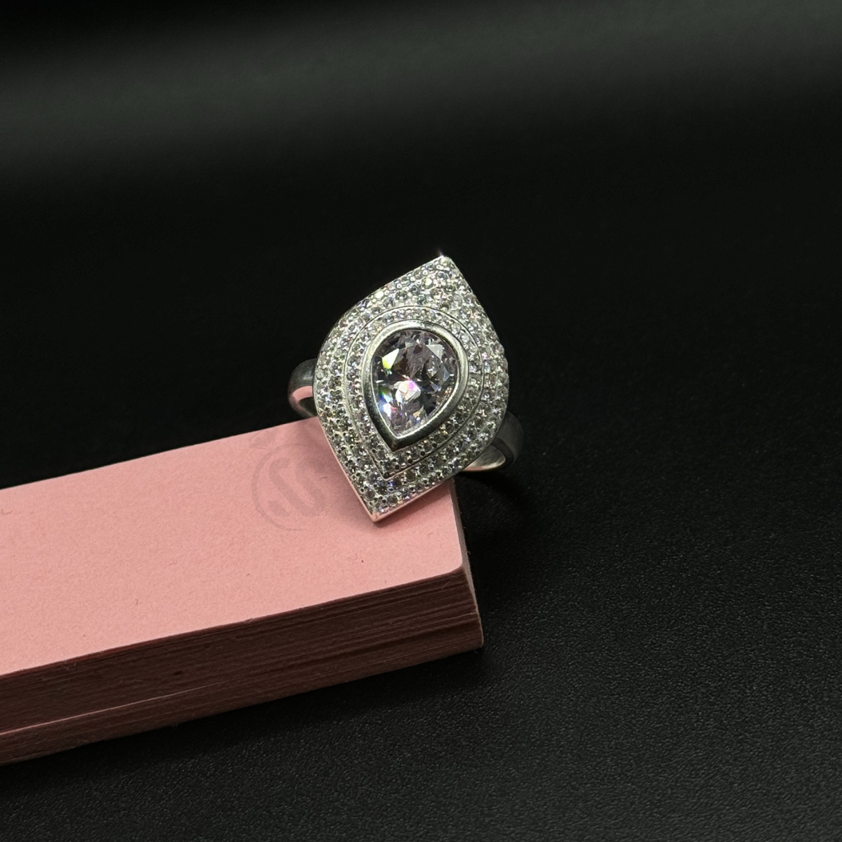 Elegant Zircon Adorned Ring - SilverStones.Pk