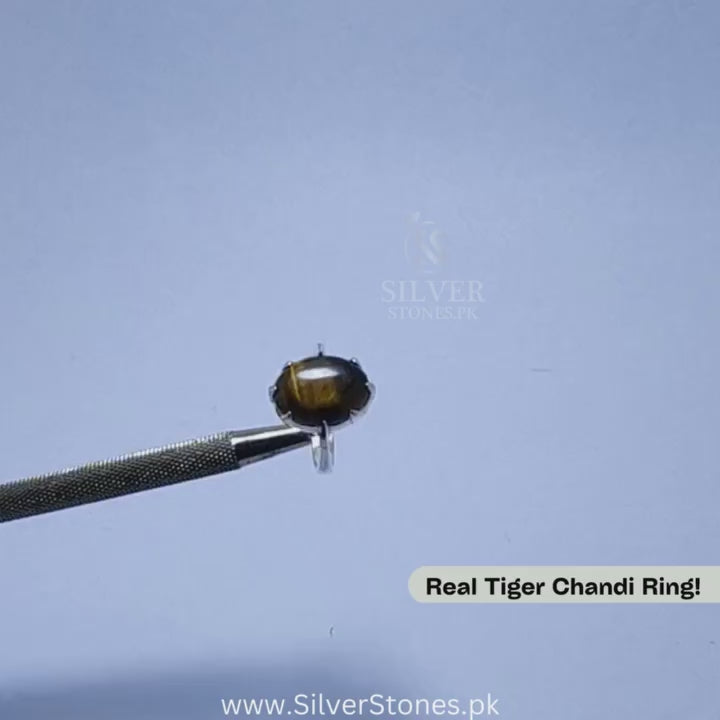 Real Tiger Stone Chandi Ladies Ring