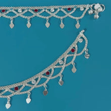 Silver Anklets With Zircons