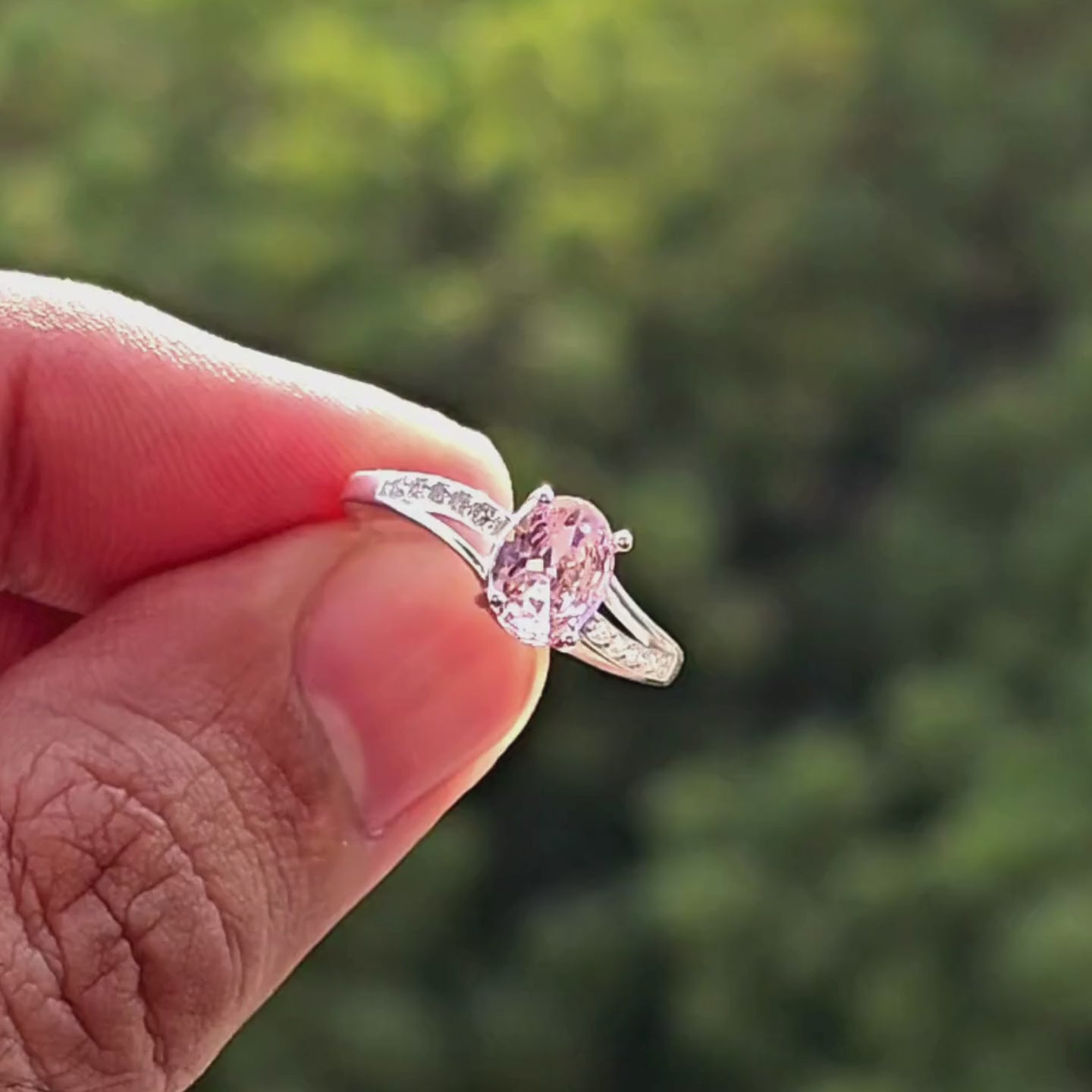 925 Italian Silver Ladies Ring with Zircons